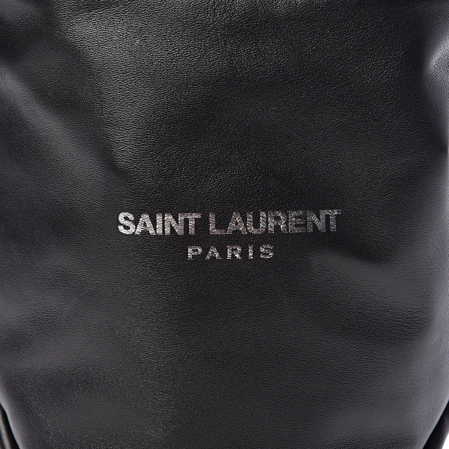 Lambskin Small Teddy Bucket Bag Black