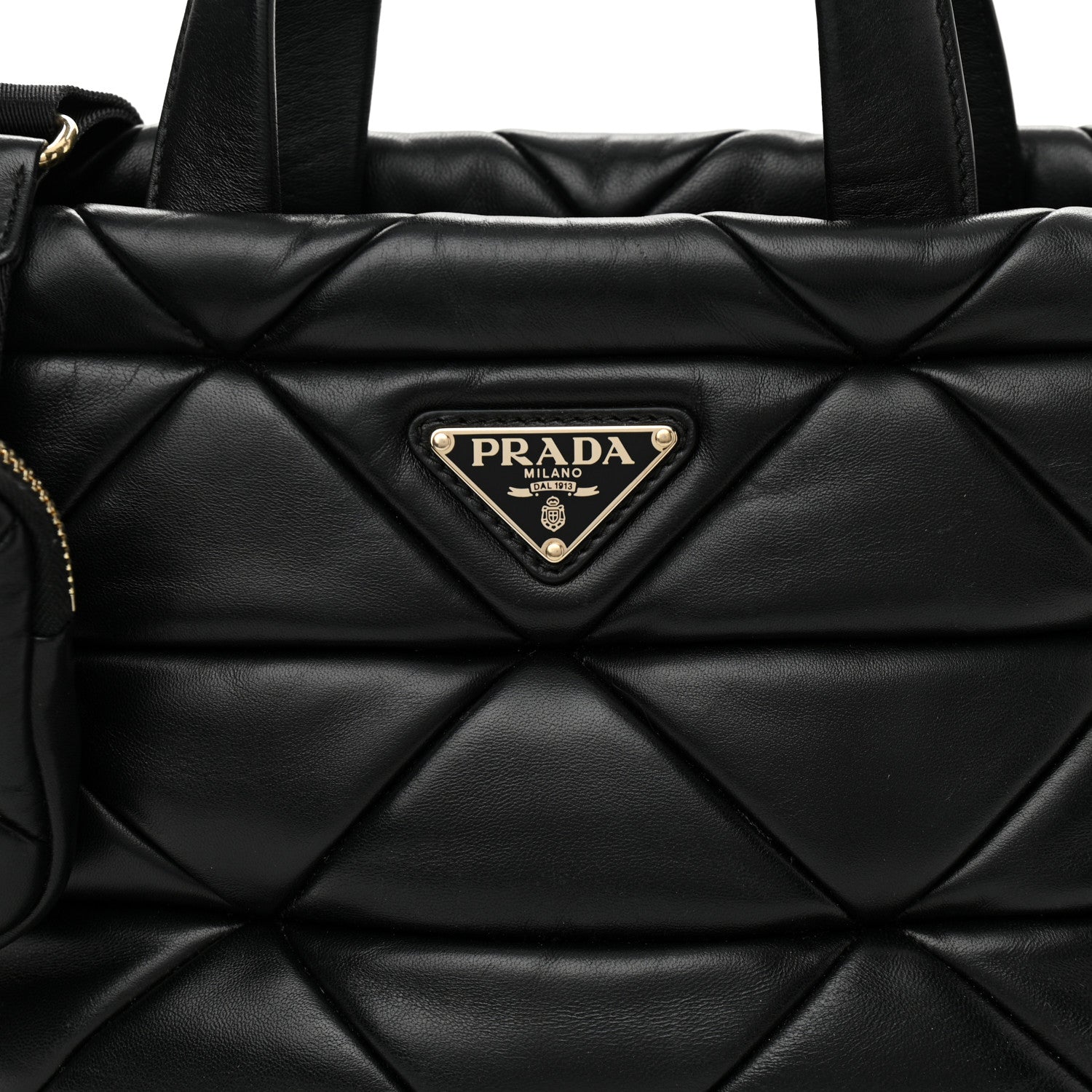 Prada Nappa Re-Nylon Triangle Quilted Patchwork System Tote Black 10 of 10