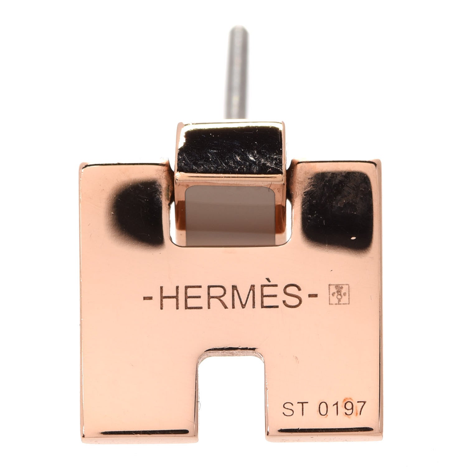 Hermes Rose Gold Lacquer Eileen Earrings Etoupe 4 of 6