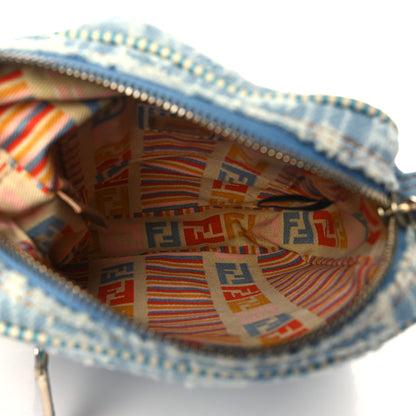 Fendi Denim Zucca Small Crossbody Bag Blue 4 of 8