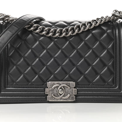 Chanel Lambskin Quilted Medium Boy Flap Black 8 of 19