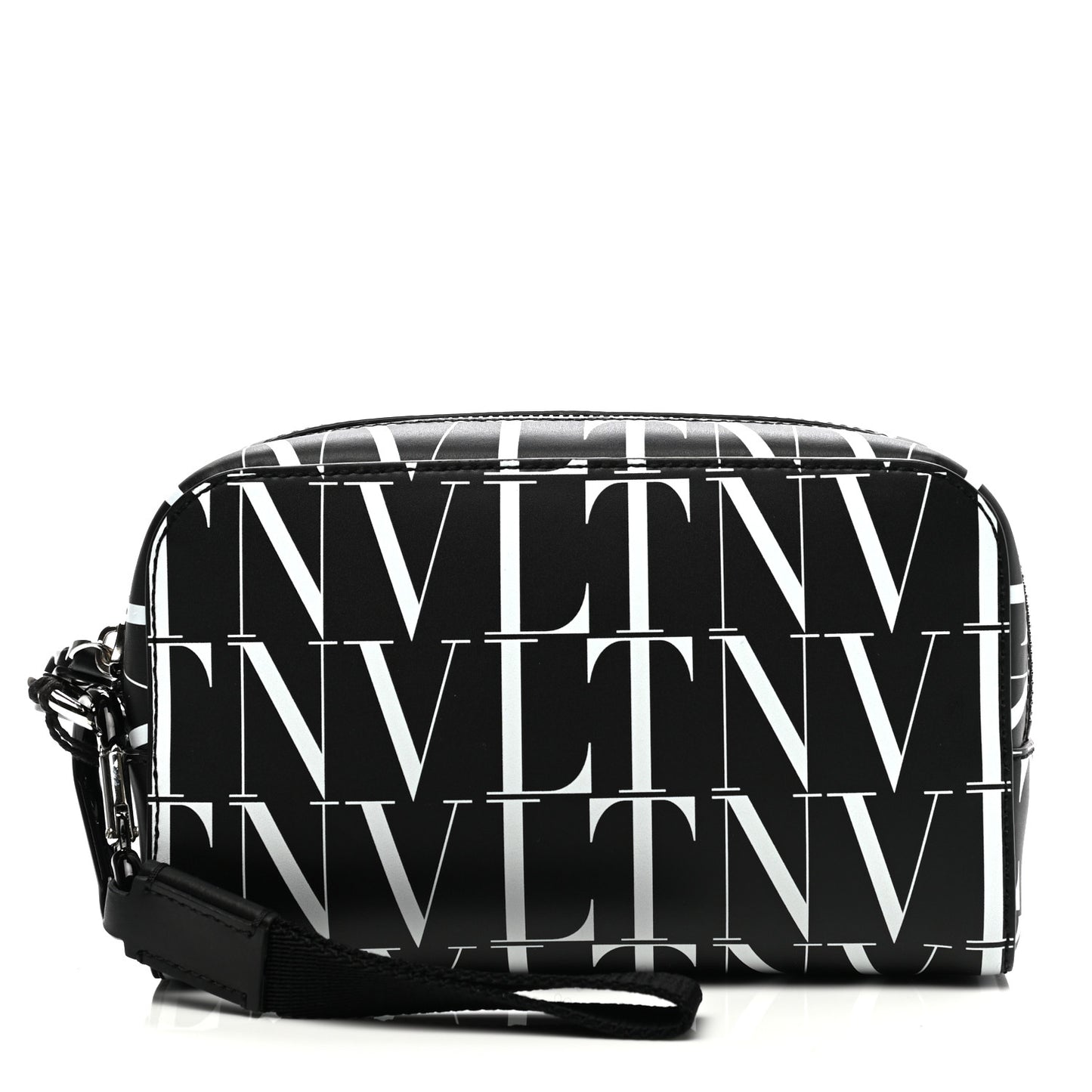 Calfskin VLTN Times Wash Bag Black White