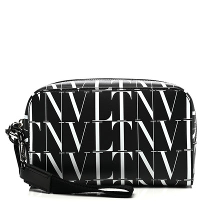 Valentino Garavani Calfskin VLTN Times Wash Bag Black White 1 of 6