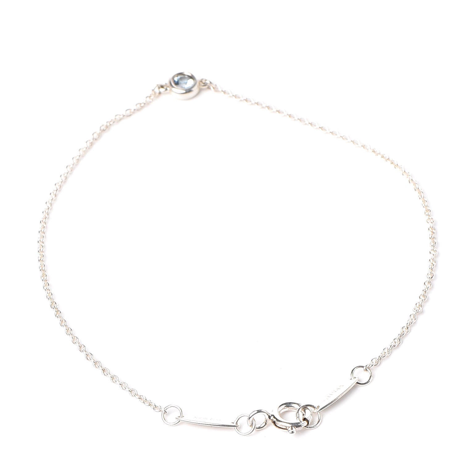 Tiffany Sterling Silver Aquamarine Elsa Peretti Color By The Yard Bracelet 3 of 8