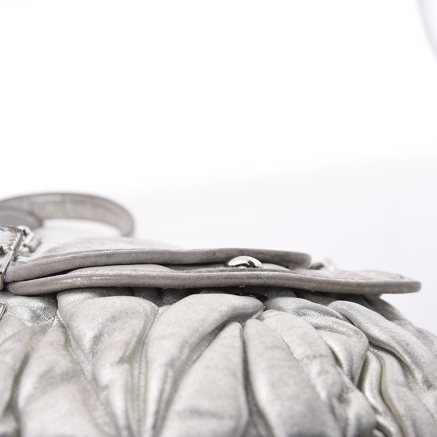 Metallic Nappa Matelasse Coffer Silver