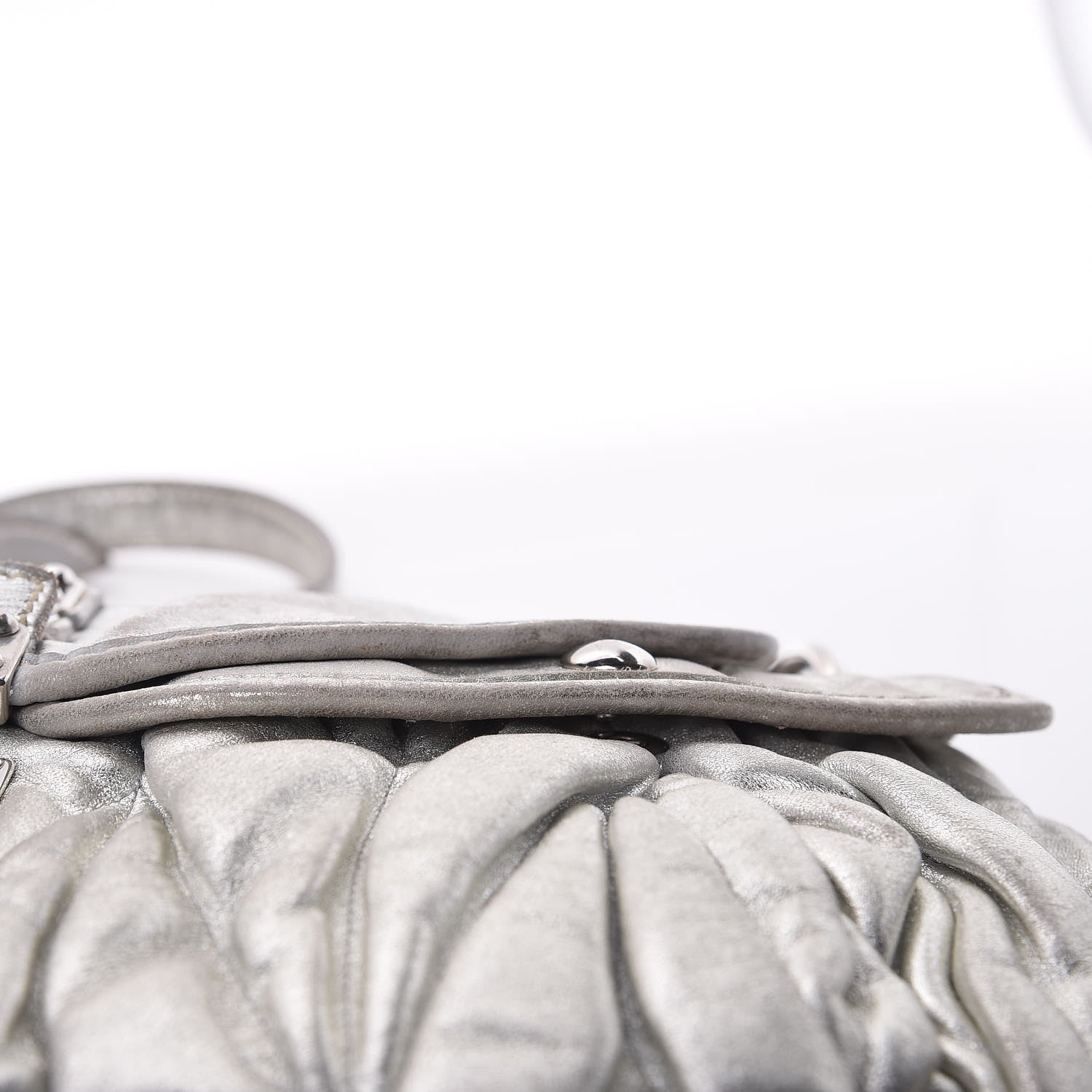 Miu Miu Metallic Nappa Matelasse Coffer Silver 13 of 22