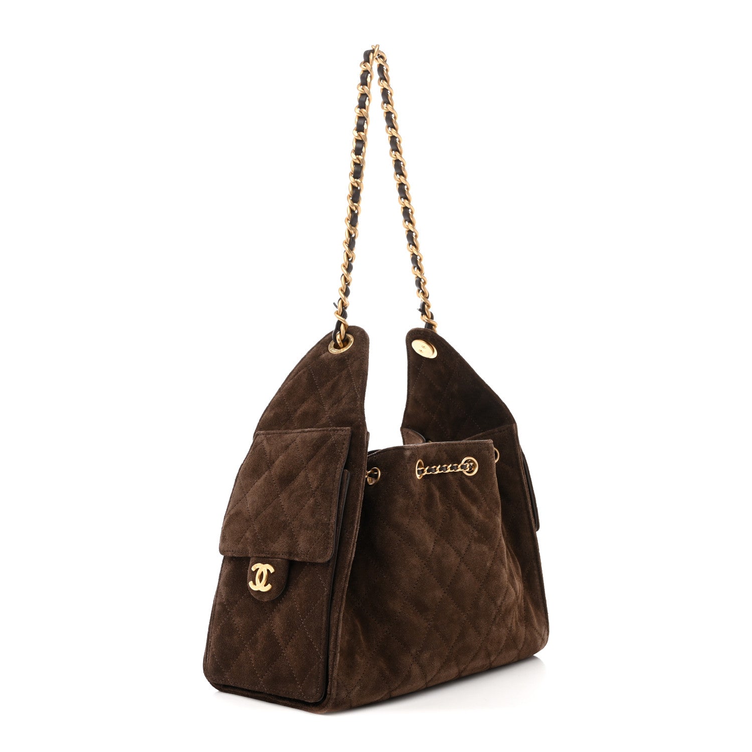 Chanel Suede Quilted Small Chanel 25 Handbag Dark Brown 3 of 13