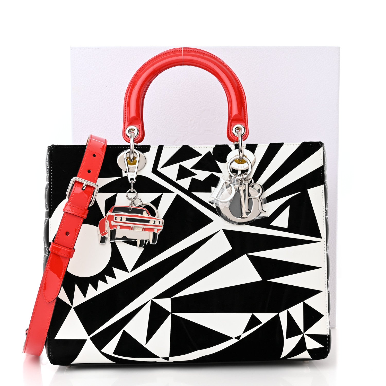 Christian Dior X MATTHEW PORTER Patent Printed Calfskin Cannage Medium Lady Multicolor 10 of 10