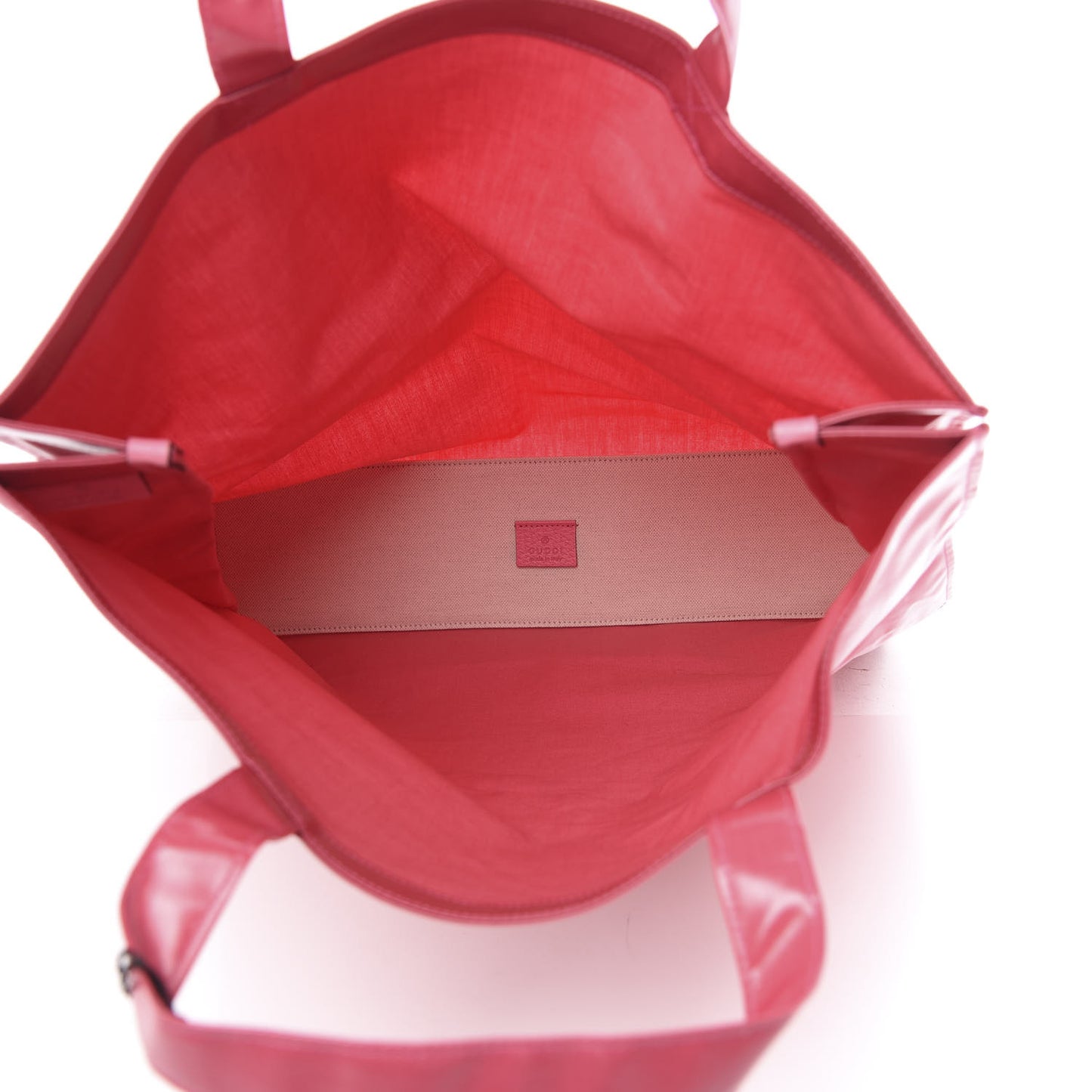 Patent Canvas Frame Logo Vertical Tote Glam Pink