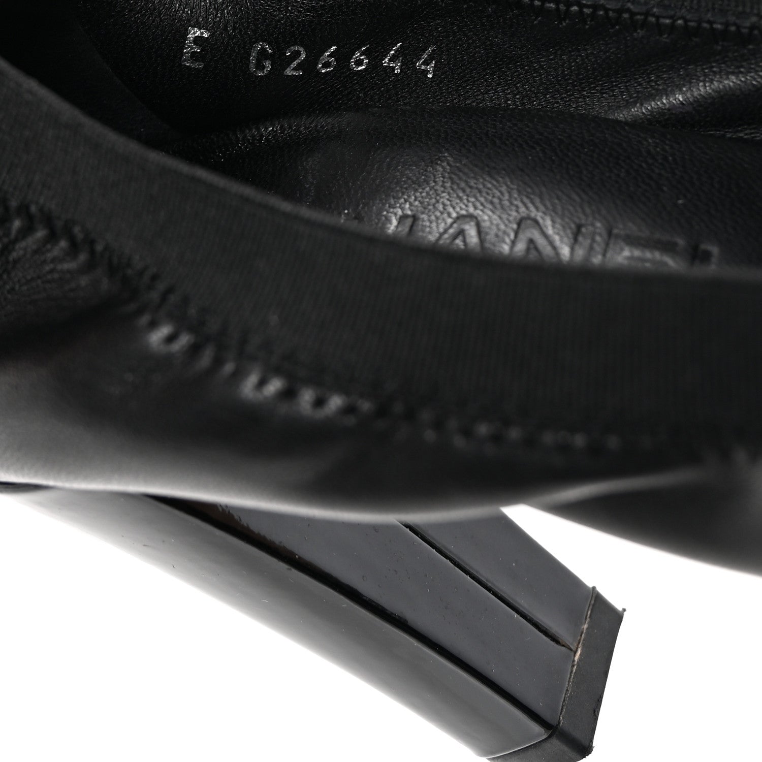 Chanel Lambskin Patent CC Elastic Cap Toe Ballerina Pumps 36 Black 9 of 10