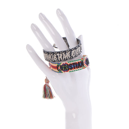 Christian Dior Woven Cotton J'Adior Friendship Bracelet Set 2 of 6