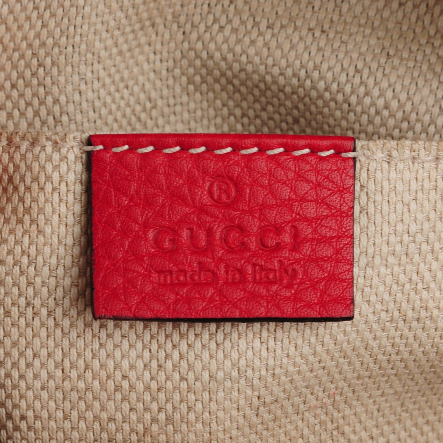 Gucci Pebbled Calfskin Small Soho Disco Bag Tabasco Red 6 of 7