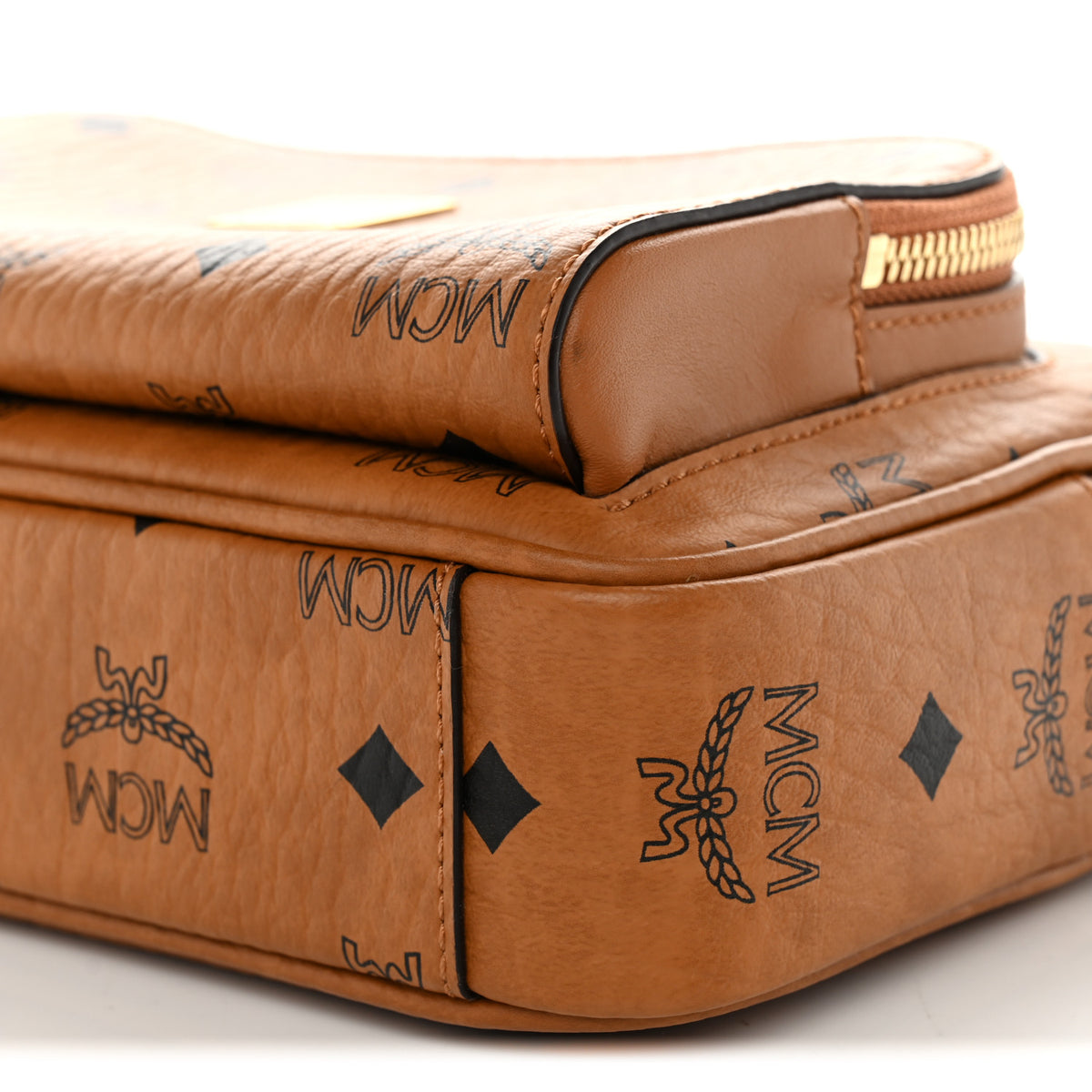 MCM Visetos Monogram Small Aren Crossbody Cognac 10 of 10