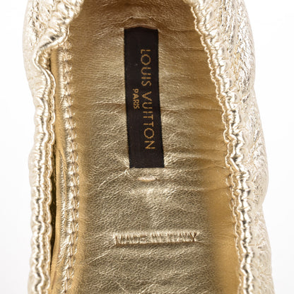 Louis Vuitton Metallic Calfskin Lemon Ballerina Flats 36.5 Gold 6 of 7