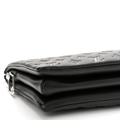 Louis Vuitton Lambskin Embossed Monogram Coussin MM Black Gray 10 of 11