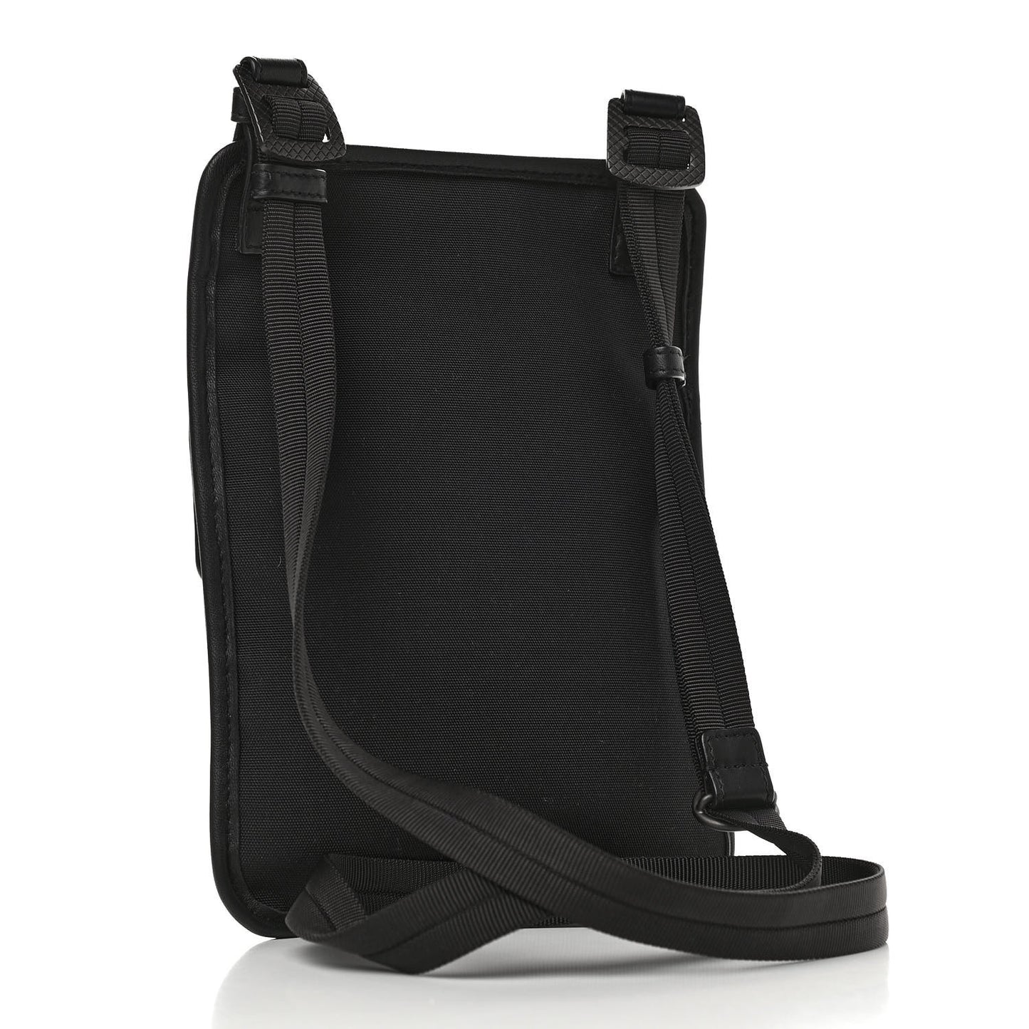 Nappa Intrecciato Nylon High Tech Crossbody Pouch Black