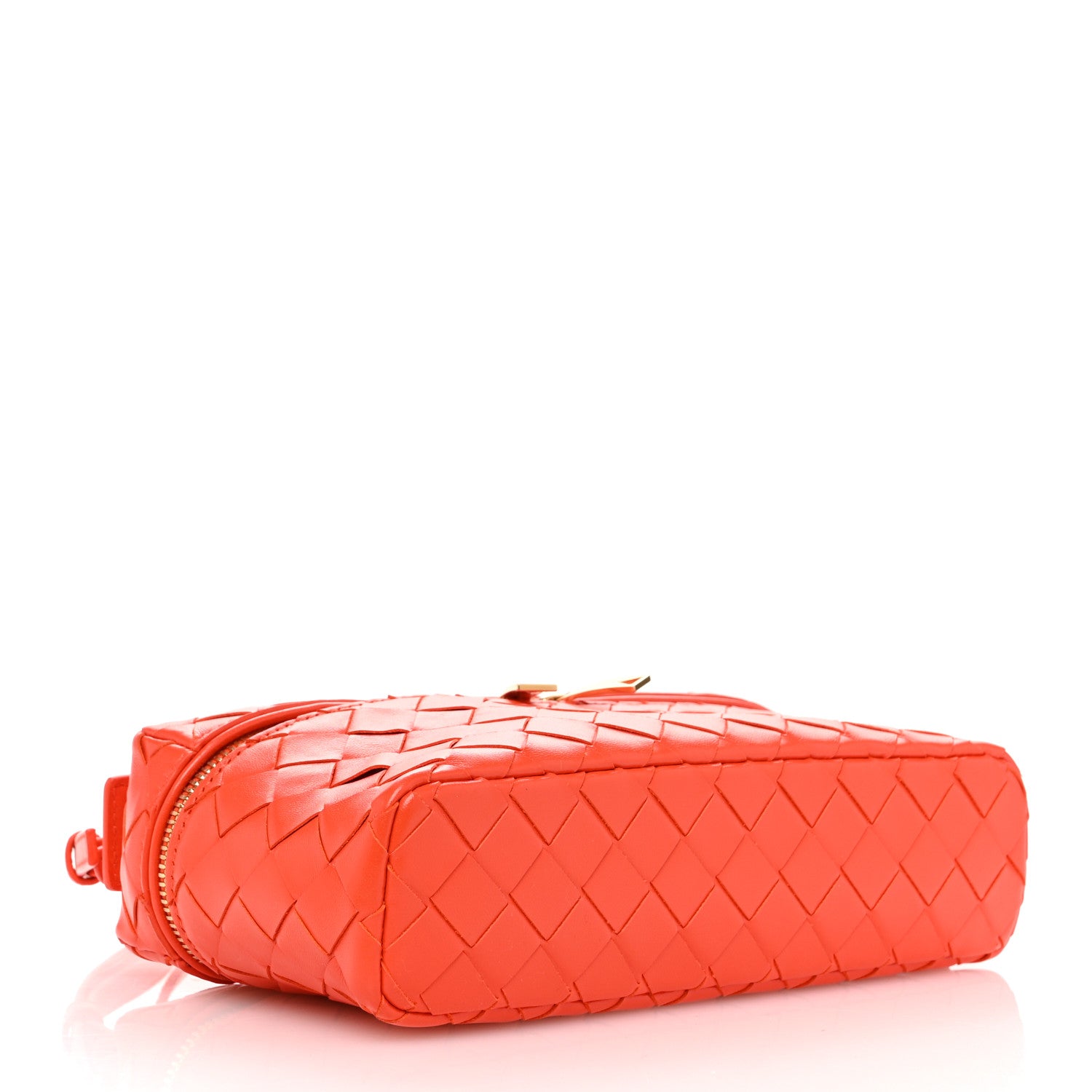 Bottega Veneta Calfskin Intrecciato Bang Bang Vanity Case Orange