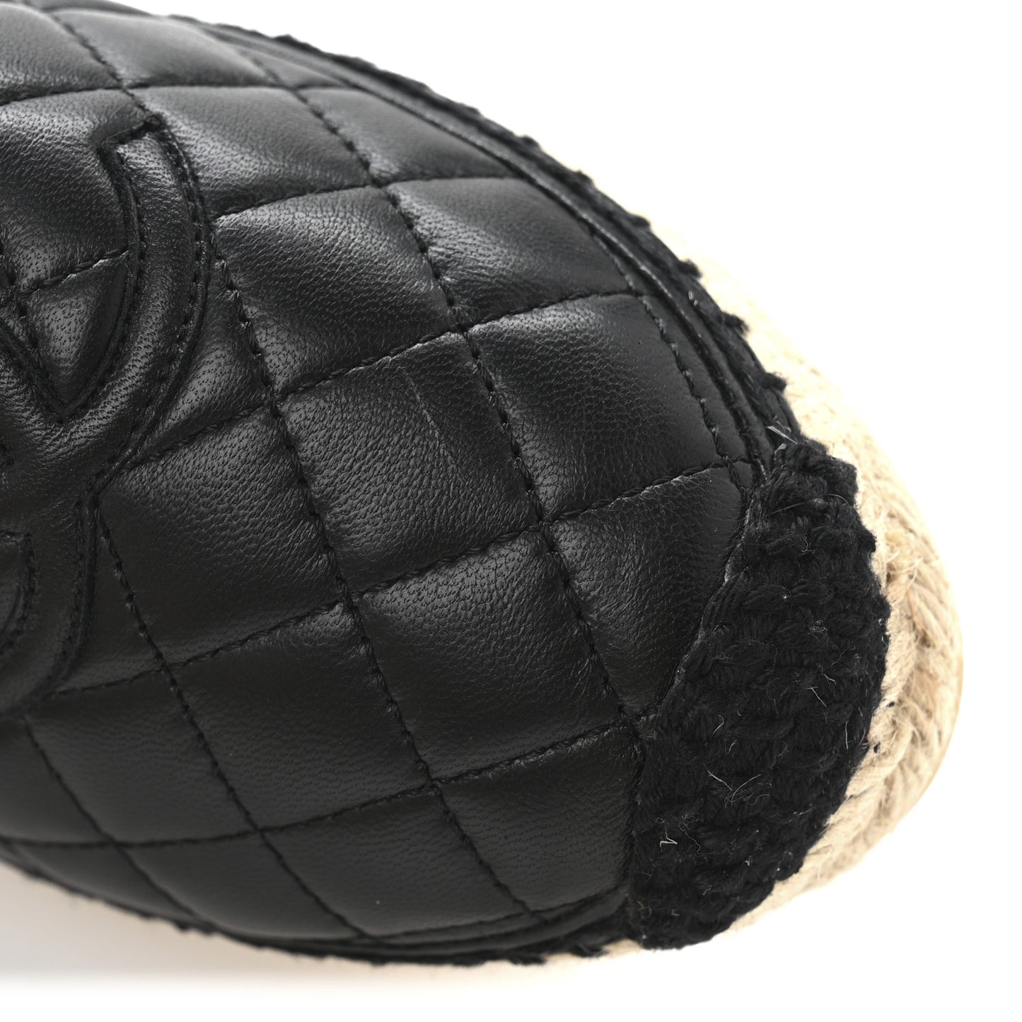 Lambskin Quilted CC Espadrilles 38 Black