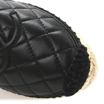 Chanel Lambskin Quilted CC Espadrilles 38 Black 10 of 11
