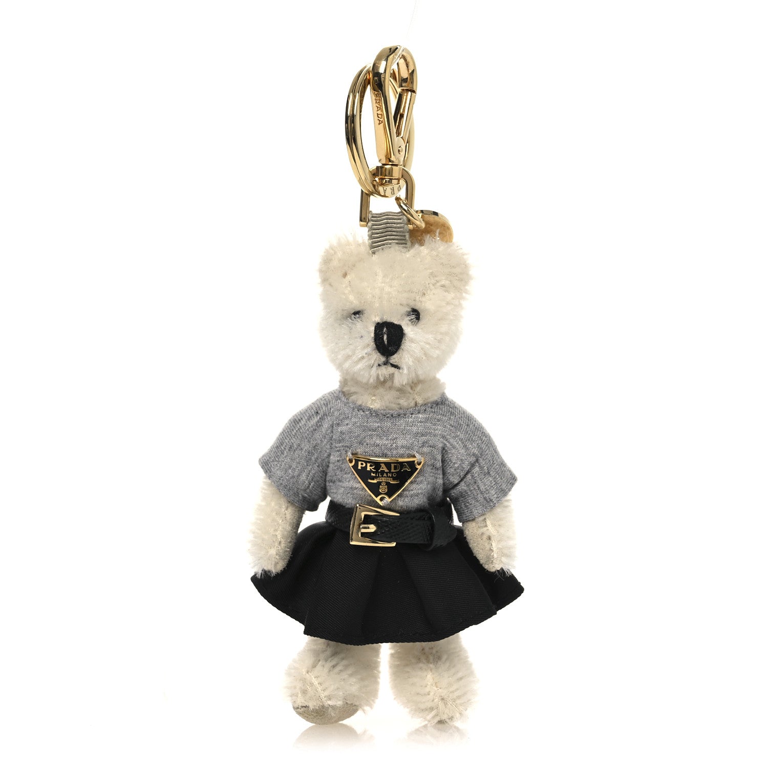 Prada Mohair Teddy Bear Keychain Charm White 1 of 4