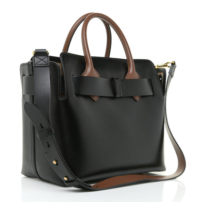 Burberry Soft Grain Calfskin Small Belt Bag Black Tan 2 of 22
