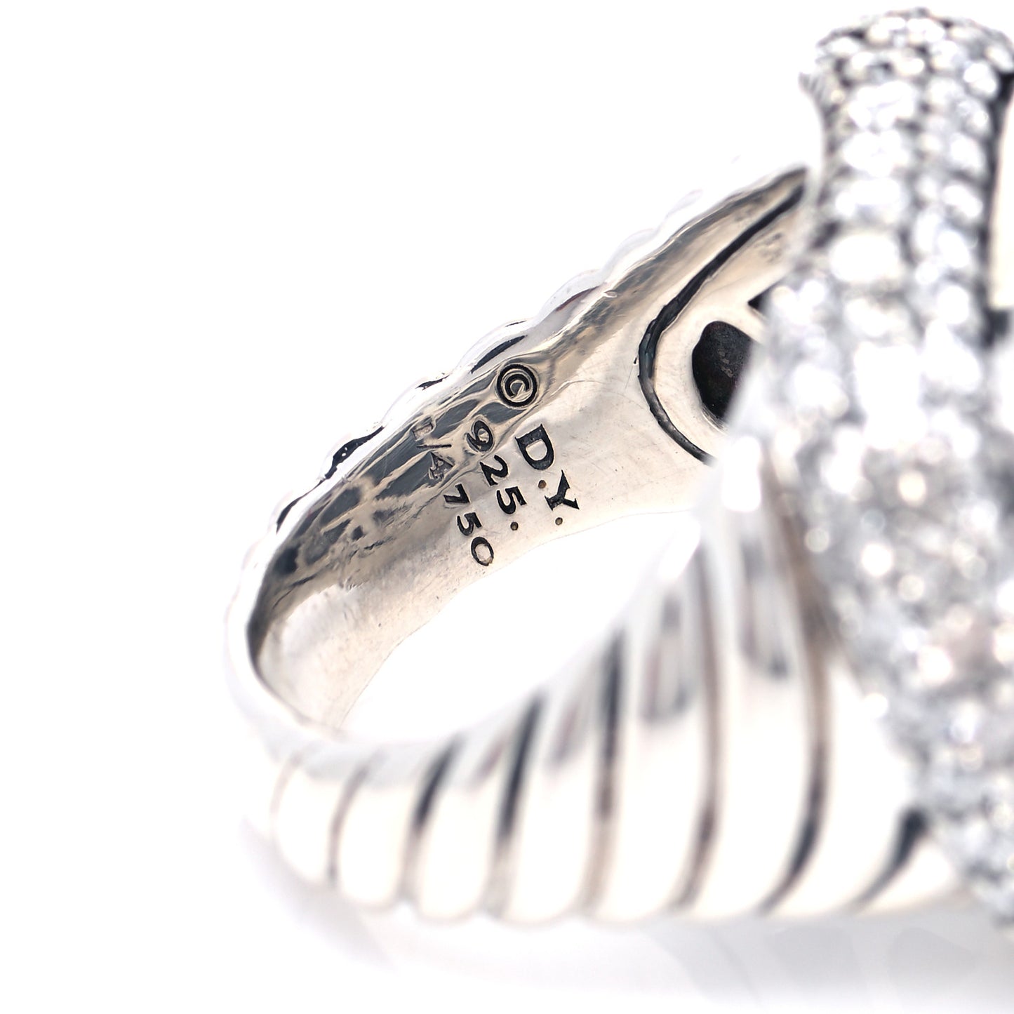 Sterling Silver 18K Yellow Gold Diamond Waverly Dome Ring 54 7