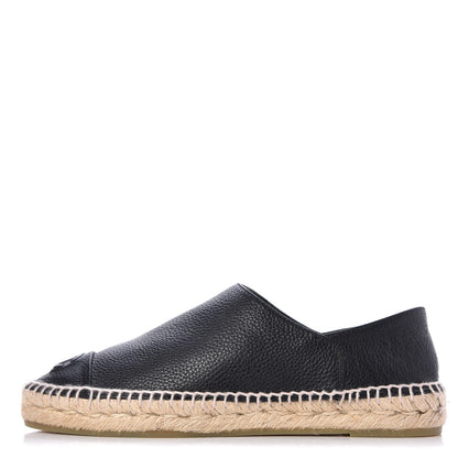 Chanel Grained Calfskin CC Espadrilles 39 Black 1 of 9