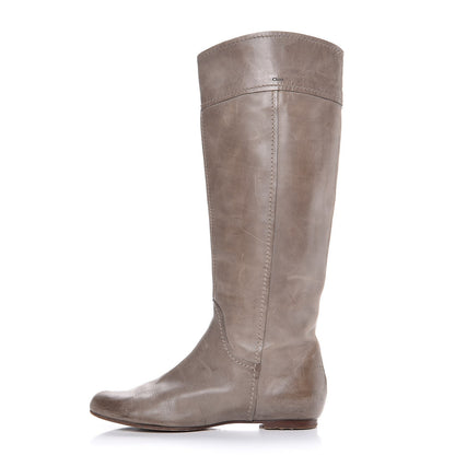 Chloe Calfskin Heloise Tall Riding Boots 40.5 Grey 1 of 17