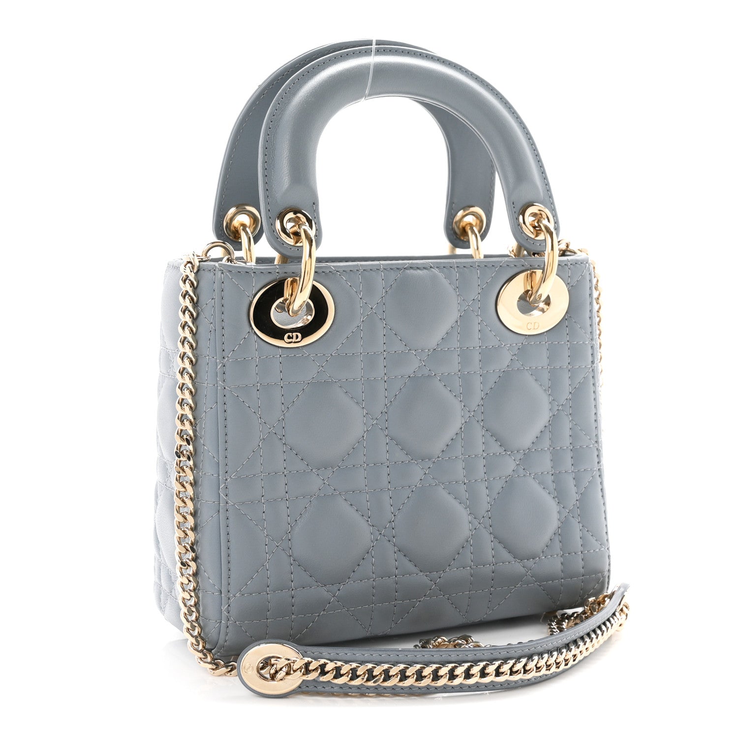 Christian Dior Lambskin Cannage Mini Lady Dior Cloud Blue 3 of 11