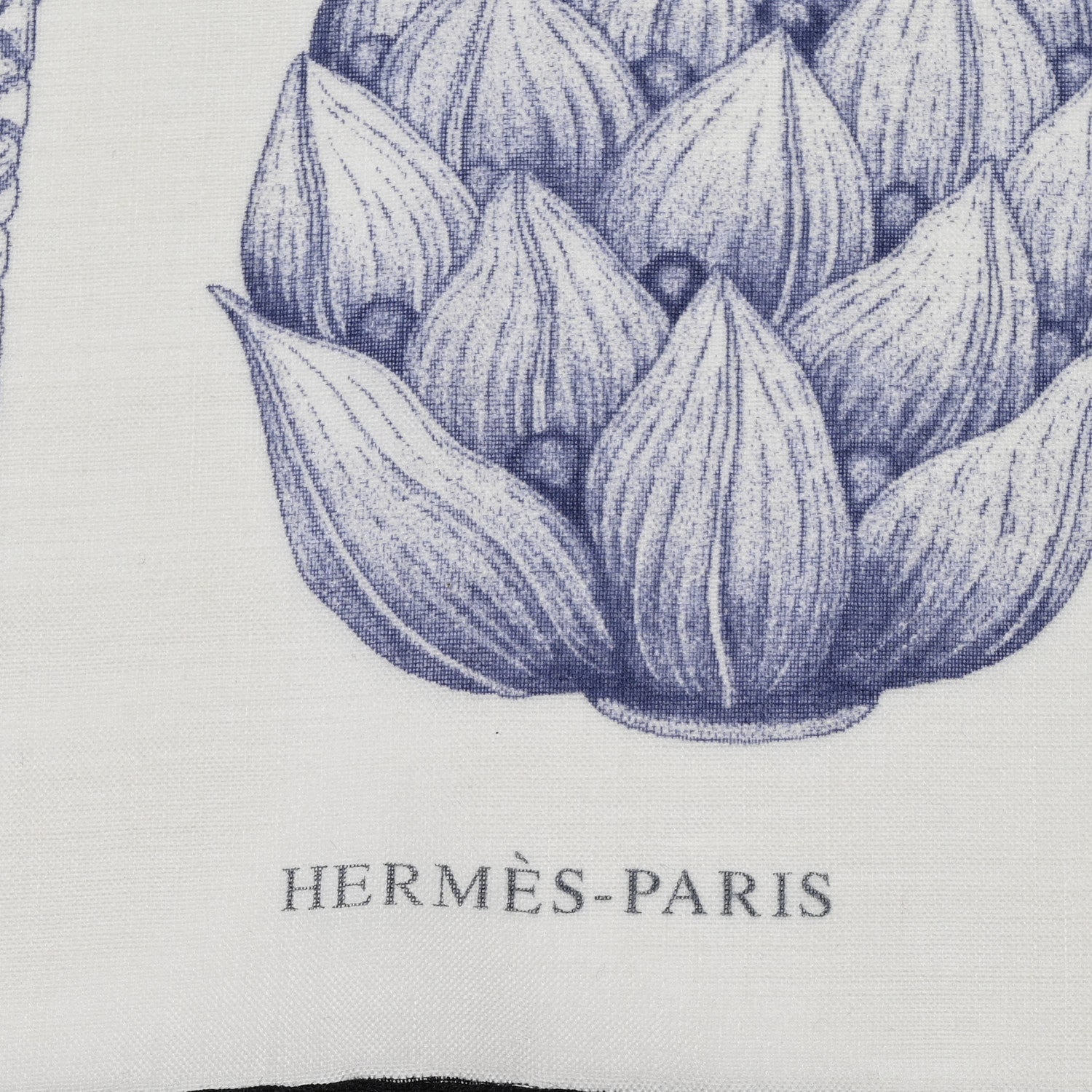Hermes Cashmere Index Palmarum Light Scarf 90 Beige Chine Anthracite Bleu 2 of 6