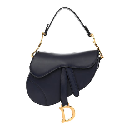 Christian Dior Grained Calfskin Mini Saddle Bag Navy 1 of 10