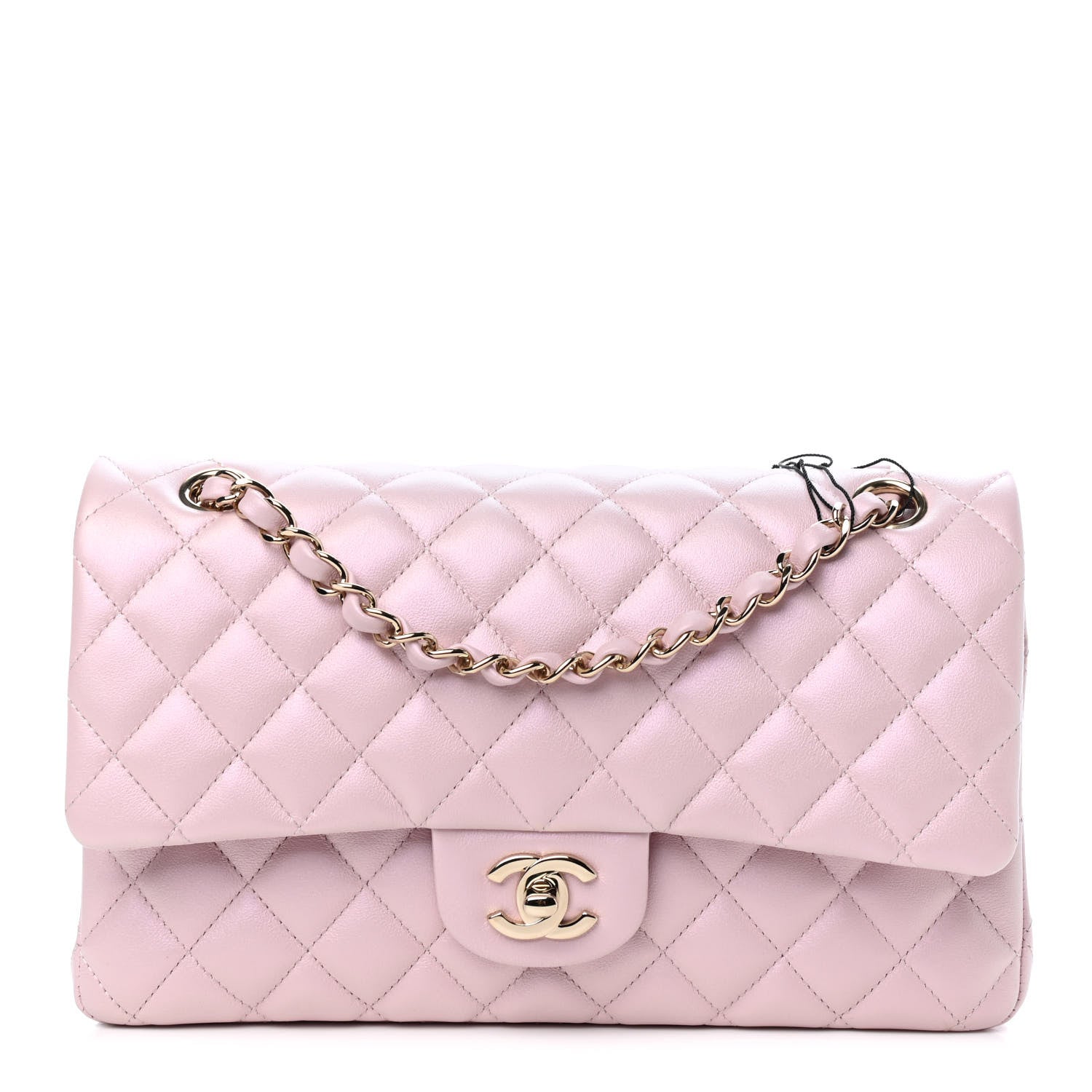 Chanel Iridescent Calfskin Quilted Medium Double Flap Light Pink 1 of 9