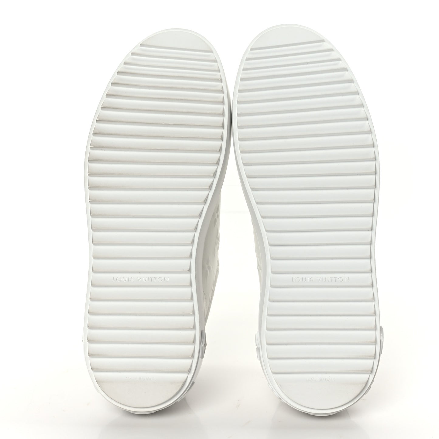 Calfskin Monogram Debossed Time Out Sneakers 38 White