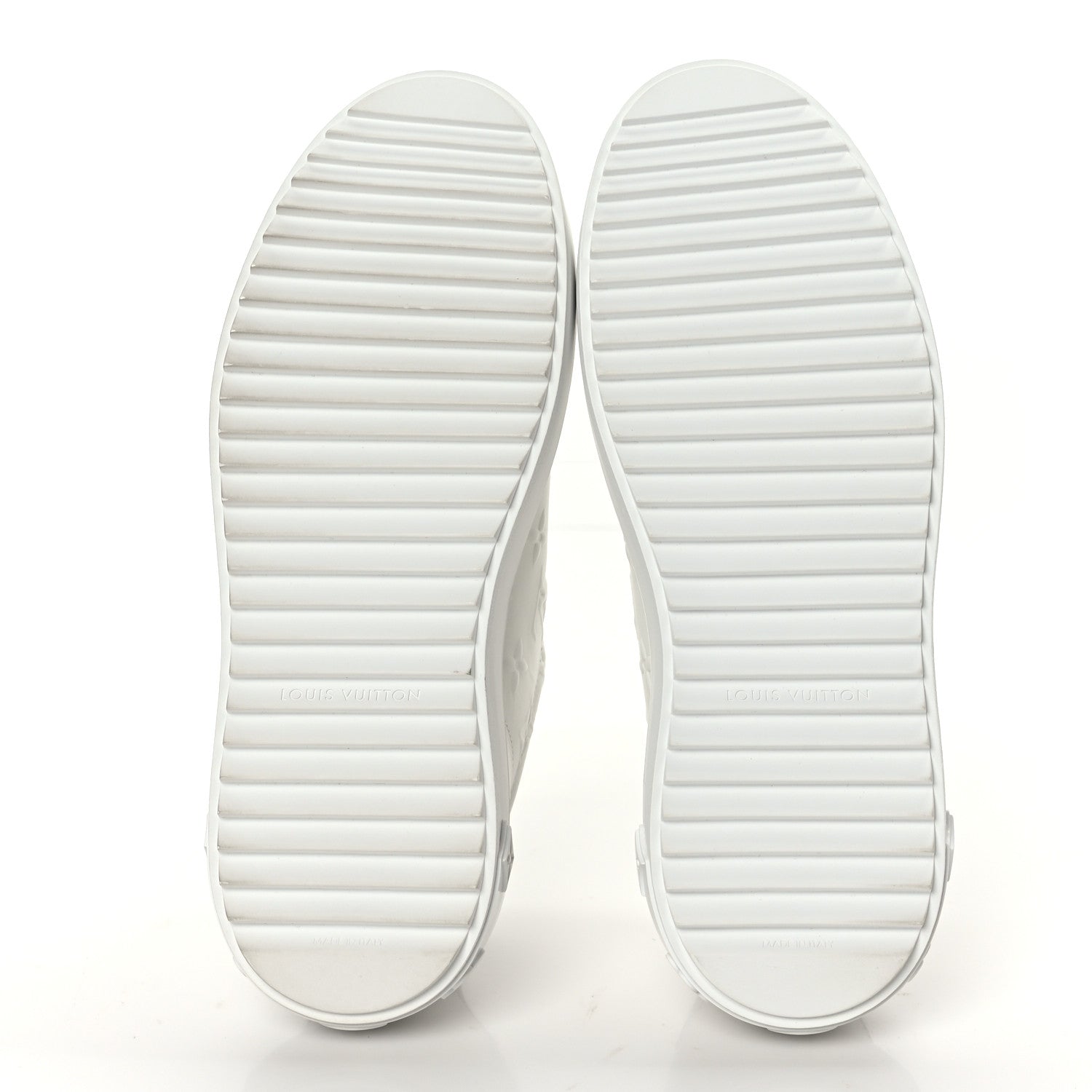Louis Vuitton Calfskin Monogram Debossed Time Out Sneakers 38 White 5 of 8