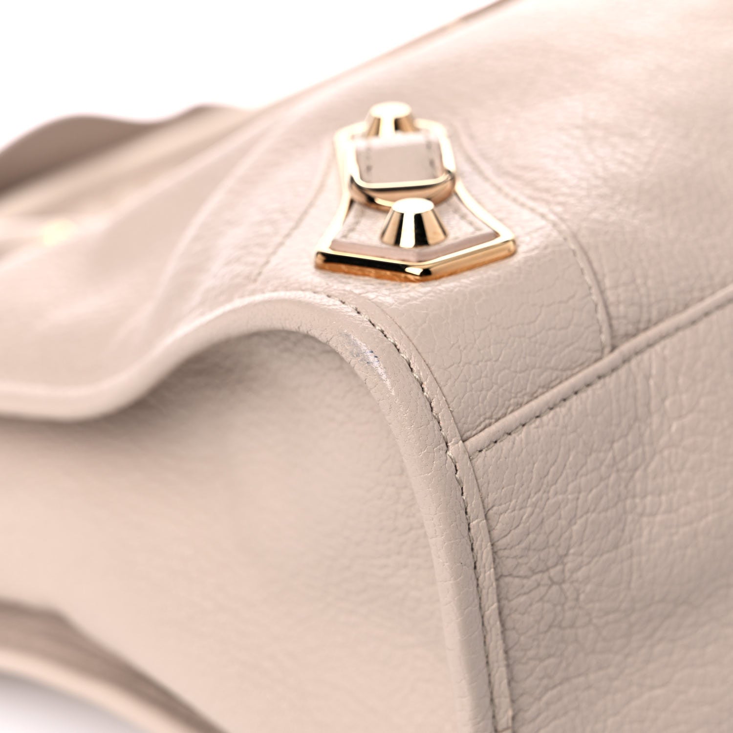 Balenciaga Chevre Gold Hardware Metallic Edge City Beige Praline 10 of 11