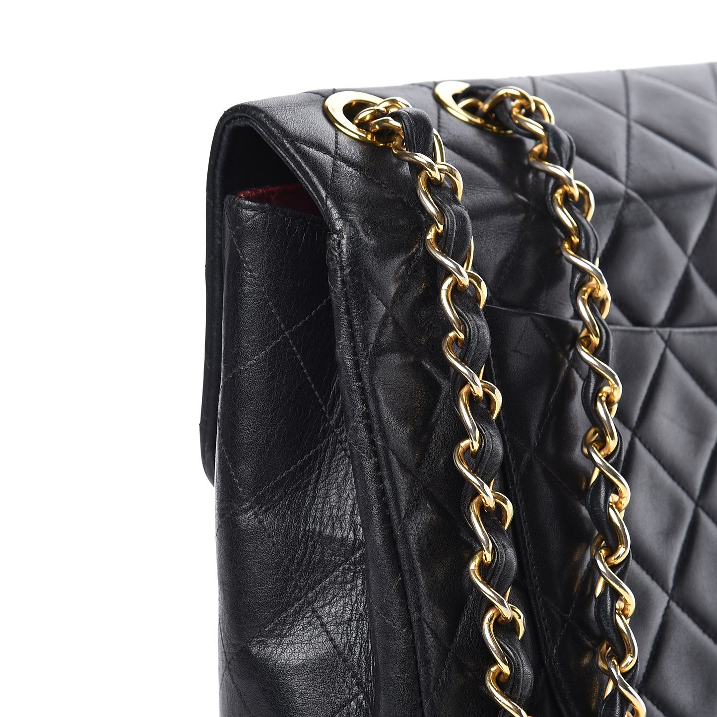 Lambskin Quilted XL Jumbo Single Flap Black