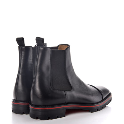 Christian Louboutin Mens Calfskin Melon Flat Chelsea Boots 41.5 Black 3 of 9