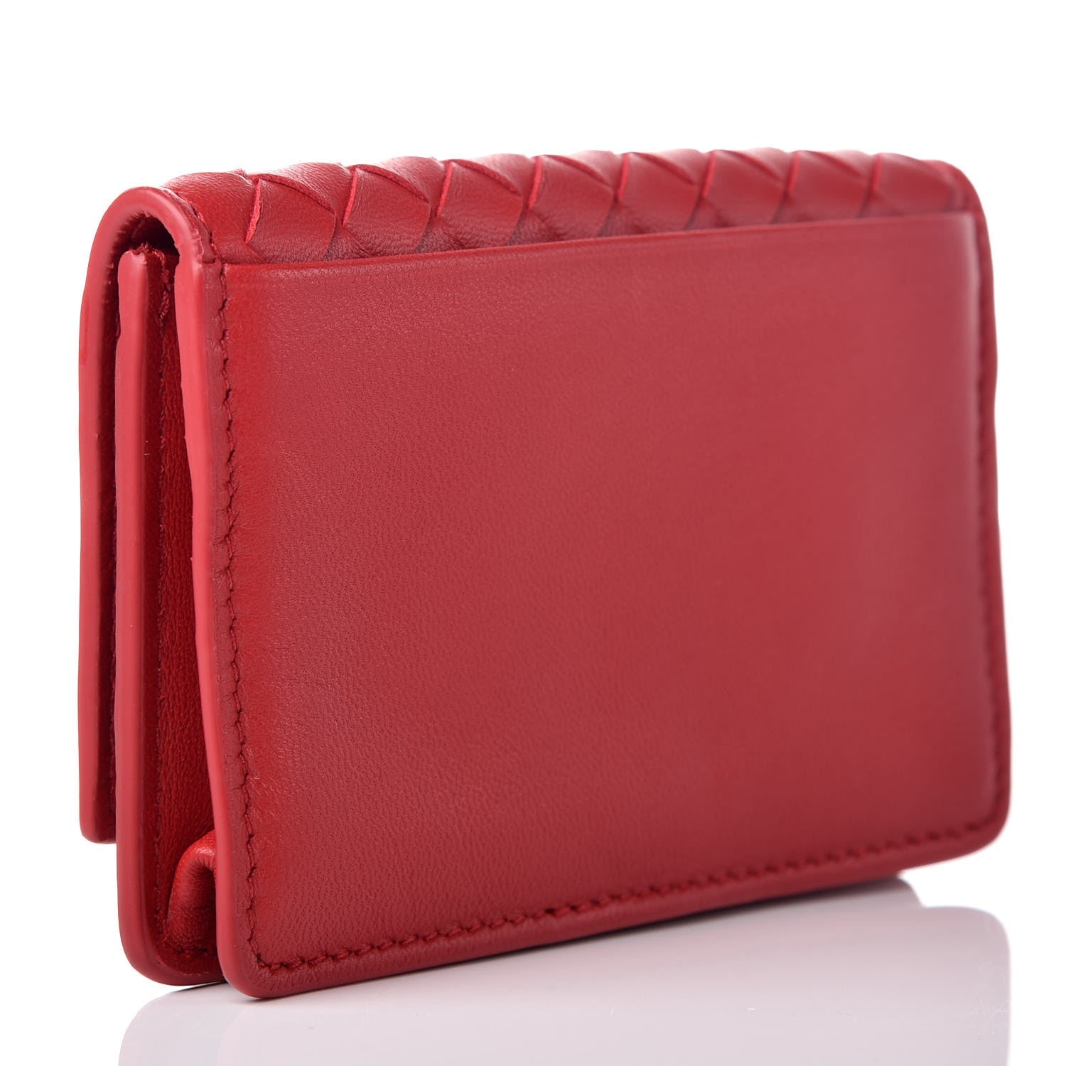 Bottega Veneta Nappa Intrecciato Card Holder China Red 3 of 8