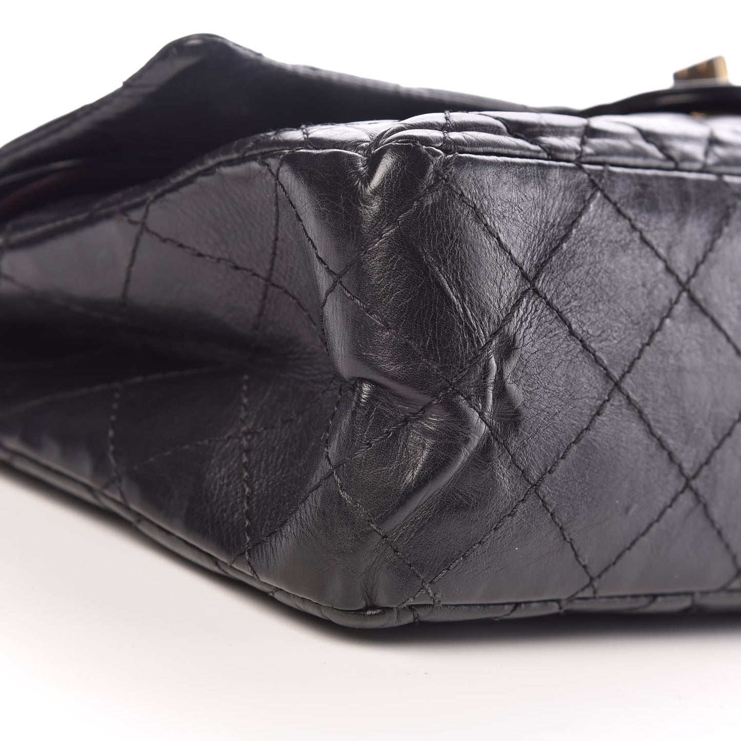 Aged Calfskin Quilted 2.55 Reissue 226 Flap Black