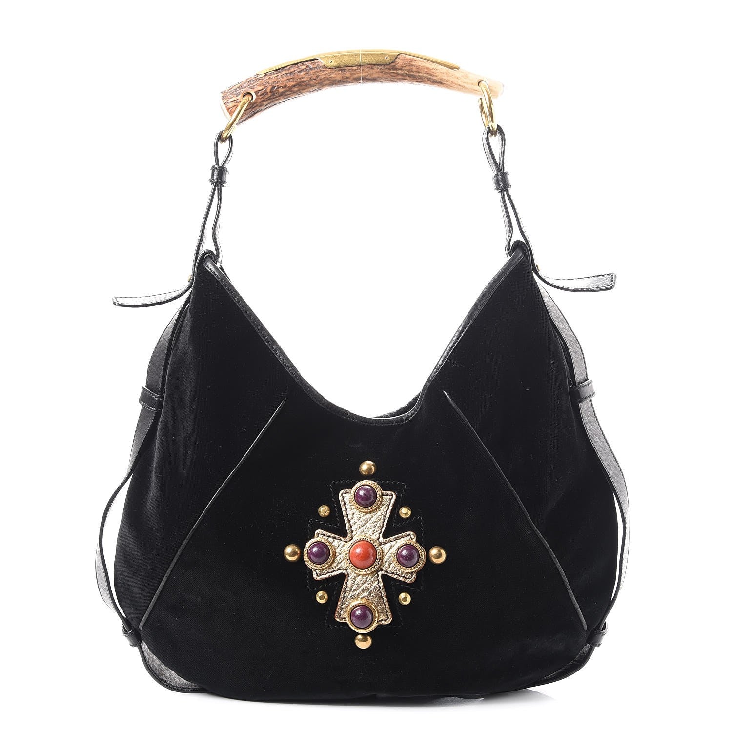 Saint Laurent Velvet Beaded Mombasa Black 1 of 17