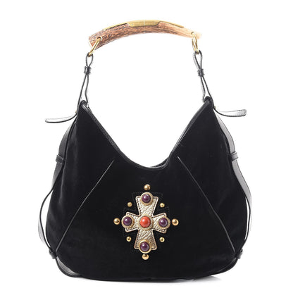 Saint Laurent Velvet Beaded Mombasa Black 1 of 17