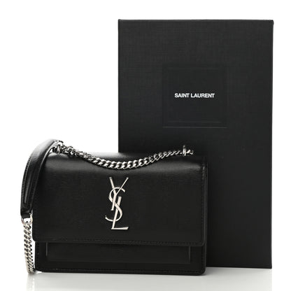 Saint Laurent Calfskin Monogram Sunset Chain Wallet Black 9 of 9
