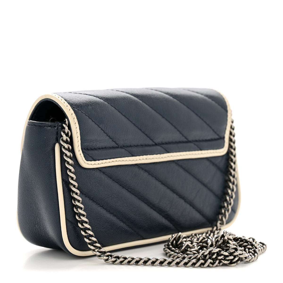 Gucci Vintage Effect Calfskin Matelasse Diagonal Super Mini 