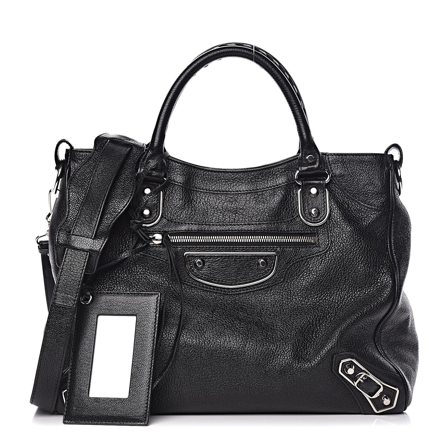 Chevre Silver Metallic Edge Hardware Velo Black