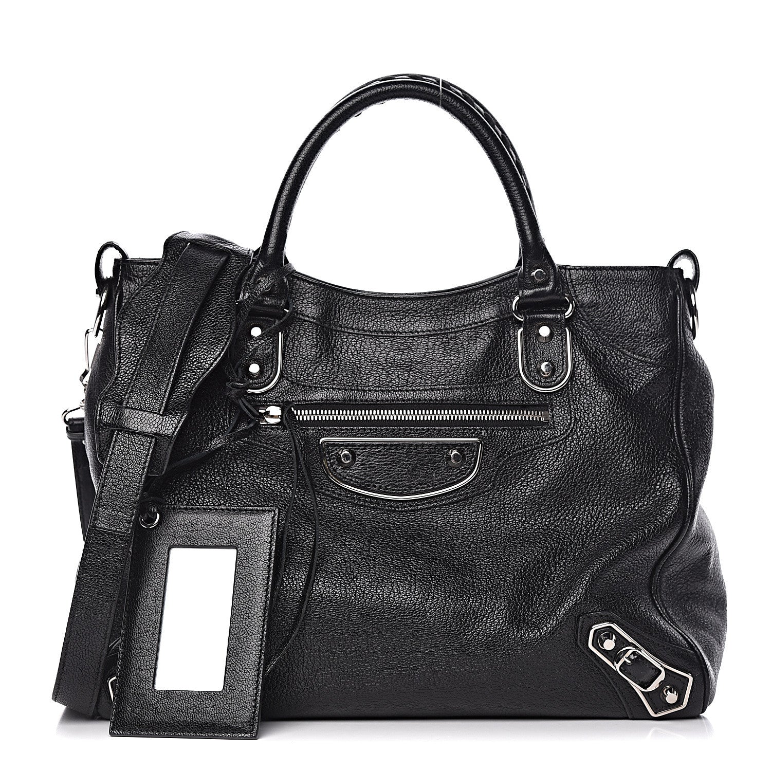 Balenciaga Chevre Silver Metallic Edge Hardware Velo Black 1 of 12