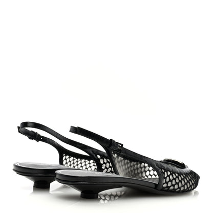 Valentino Garavani Mesh Vlogo Slingback Pumps 39 Black 4 of 6