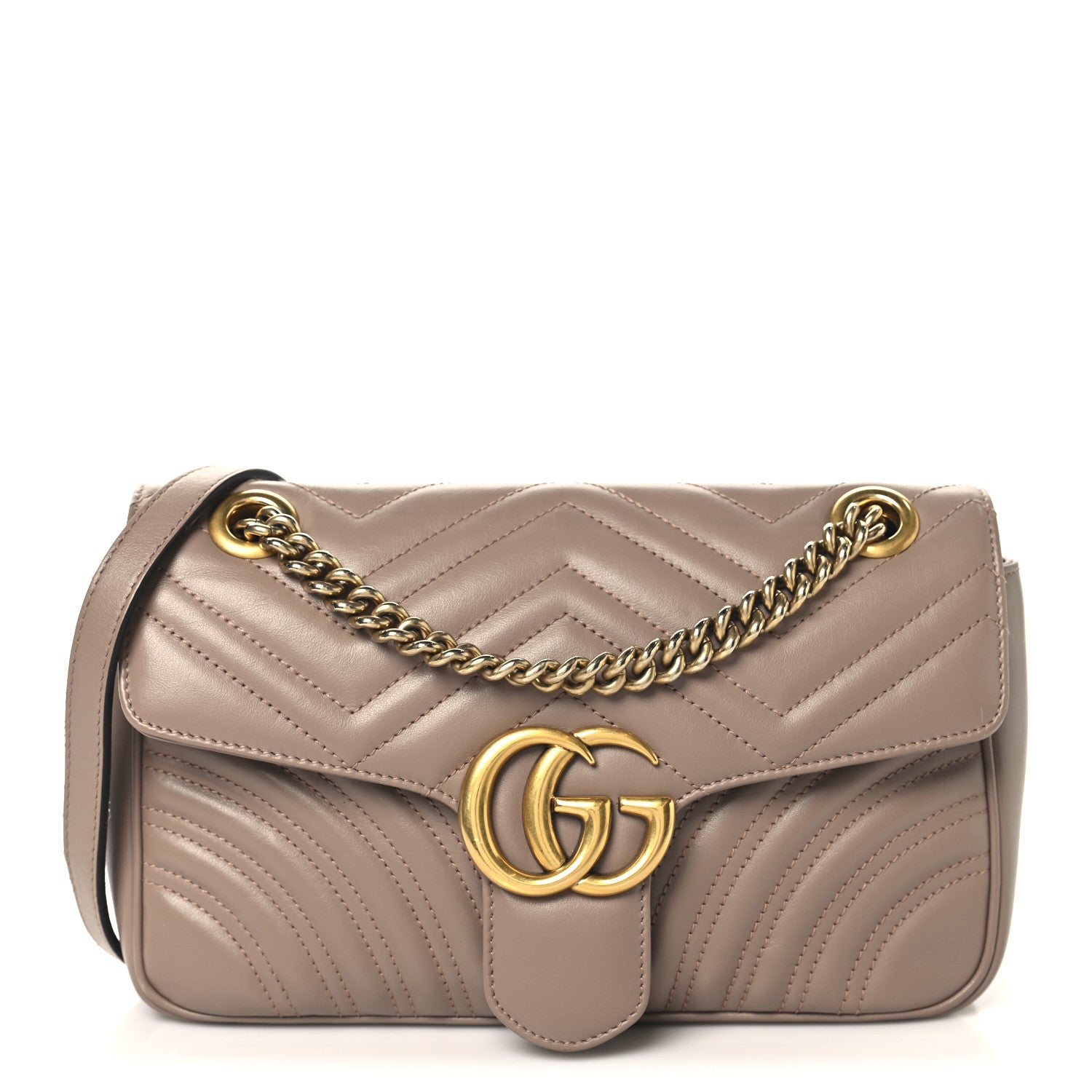 Gucci Calfskin Matelasse Small GG Marmont Shoulder Bag Porcelain Rose 1 of 11