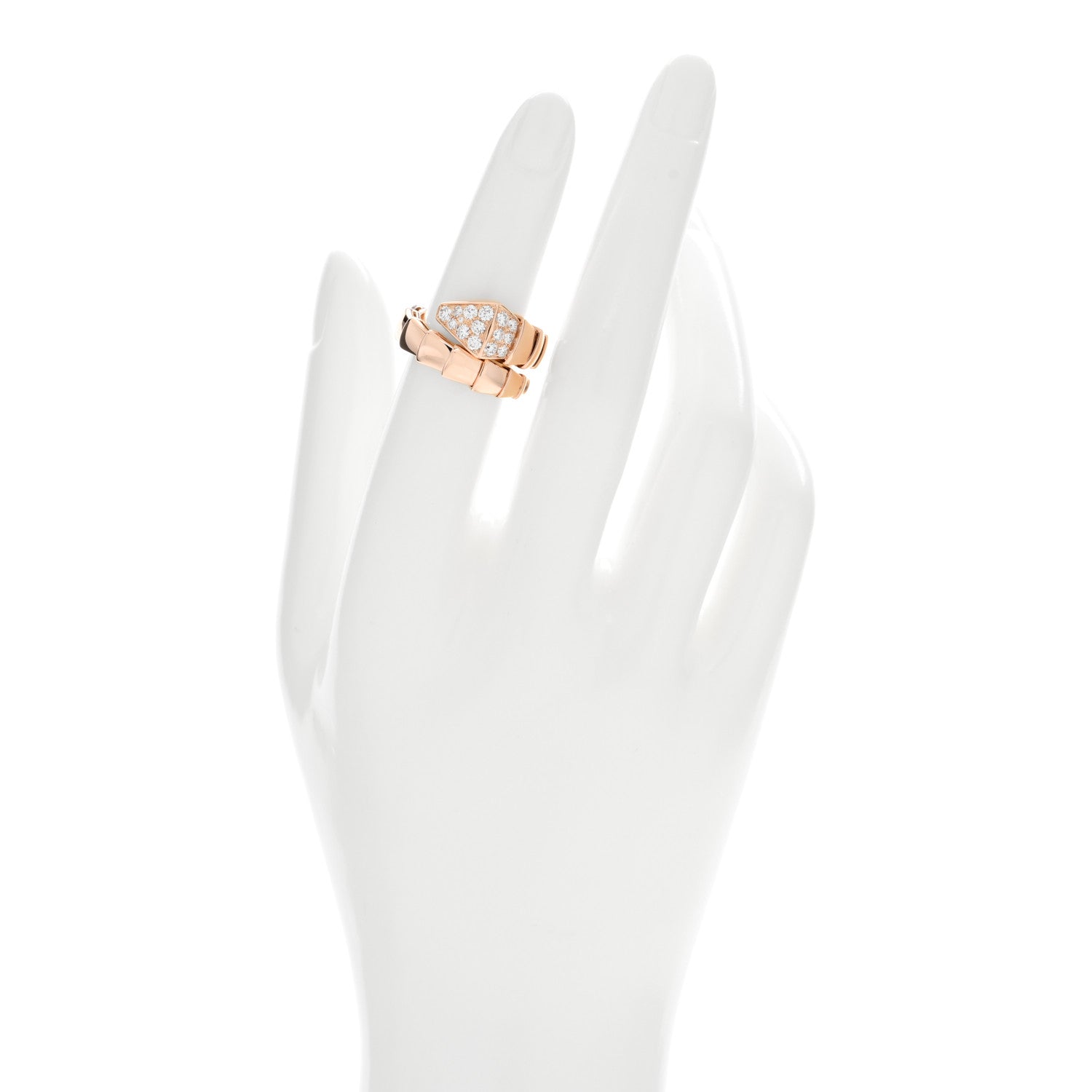 Bulgari 18K Rose Gold Diamond Serpenti Viper Ring M 2 of 5
