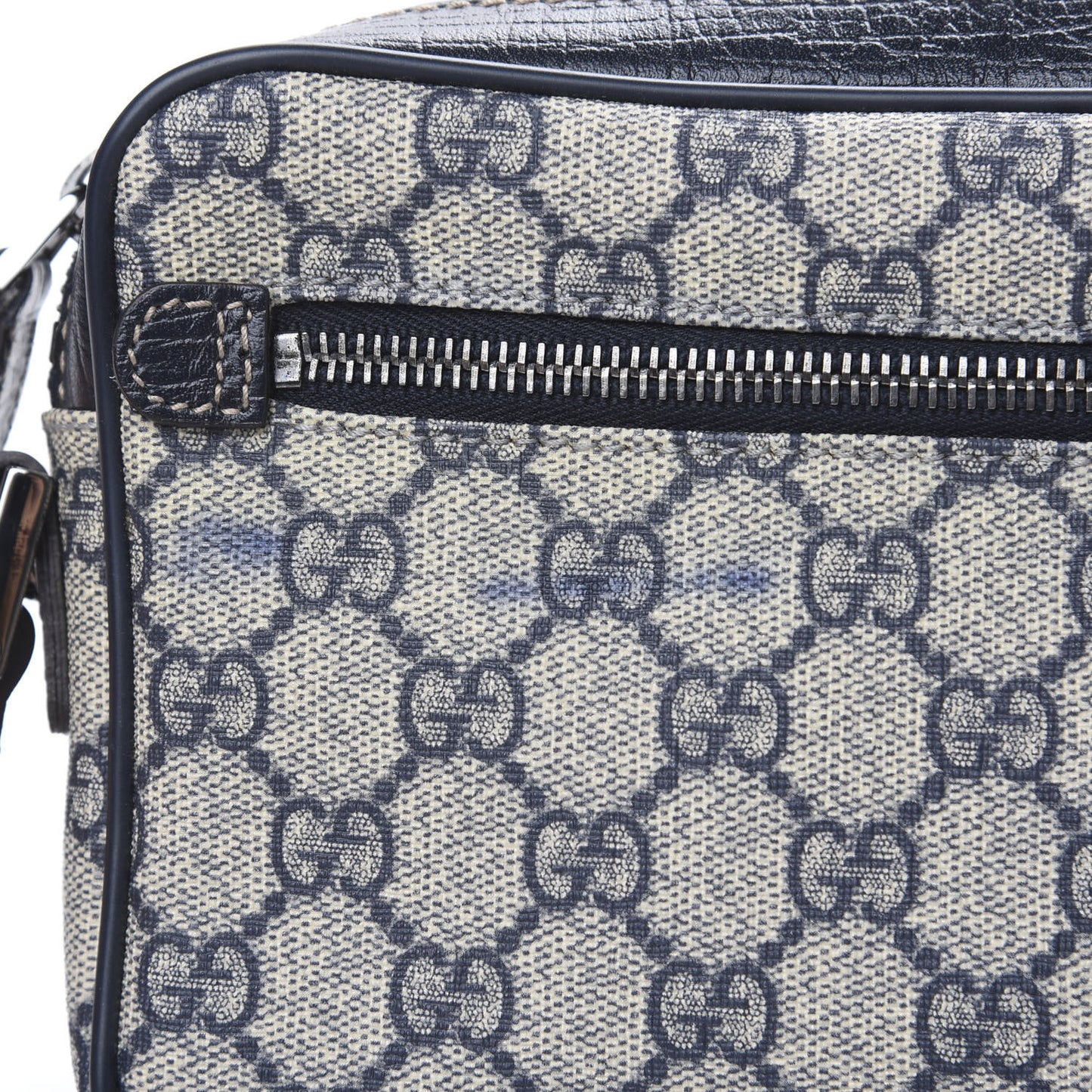 GG Supreme Monogram Web Small Shoulder Bag Navy