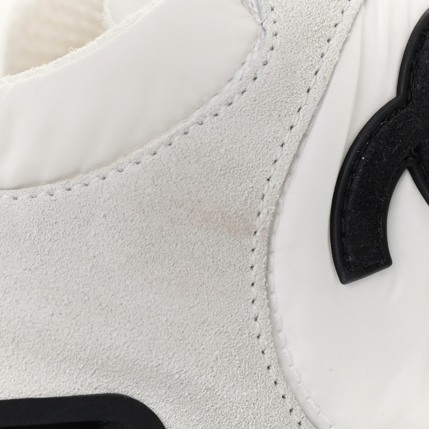 Chanel Nylon Suede Calfskin Womens CC Sneakers 39.5 White Ivory 10 of 10